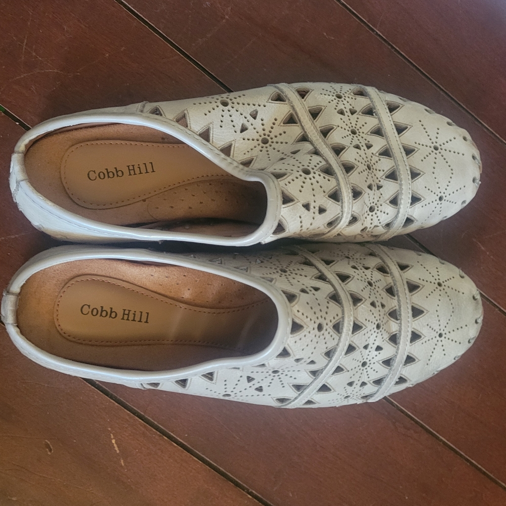 Cobb Hill by New Balance Women's White Laser-Cut Slip-On Flats